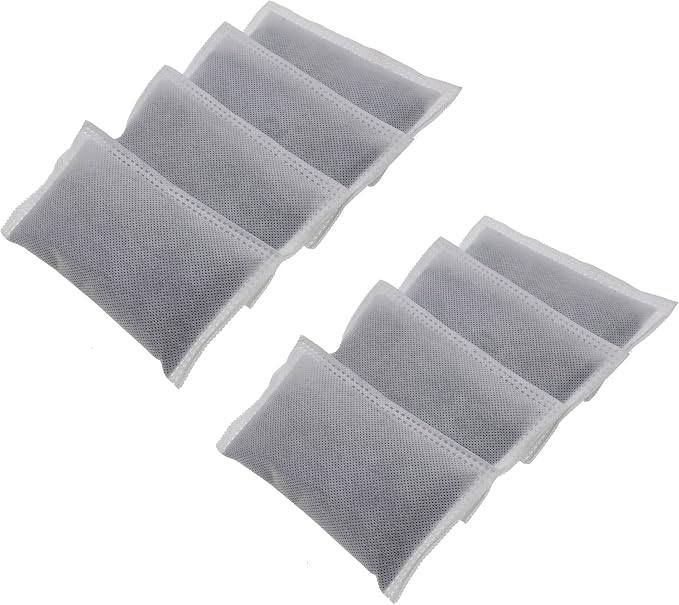 8 Pack Activated Charcoal Odor Absorbing Filter Refill Deodorizer | Compatible with iTouchless Trash Cans 8 Gallon & Larger, Powerful Odor Absorbing Charcoal Material, Long-Lasting Odor Control