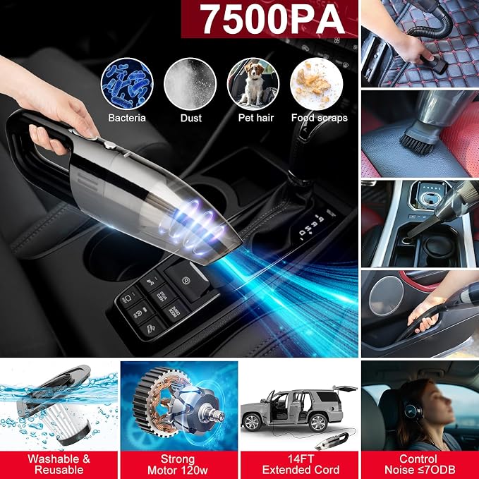 44Pcs Car Wash Cleaning Kit with Detailing Brushes Car Vacuum Drill Brush Set Collapsible Bucket Windshield Cleaning Tool Tire Brush Towels Complete Interior Exterior Detailing Set for Car