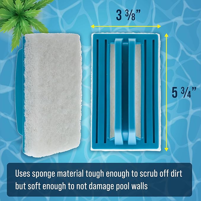 U.S. Pool Supply Hand-Held Pool Scrub Brush Pad 2 Pack, Scrubbing Scouring | Scouring Sponge Pad, Clean Pool Tile & Grout, Walls, Vinyl Liners, Spas - Cleaning Remove Stains Kitchen Bathroom Tub Shower