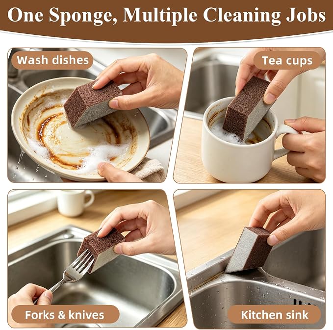6 Pcs Cleaning Magic Erasers,Magic Eraser Sponge | Heavy-Duty Carborundum Sponge Removes Rust, Burnt Food and Grease for Kitchens, Bathrooms and Household Cleaning