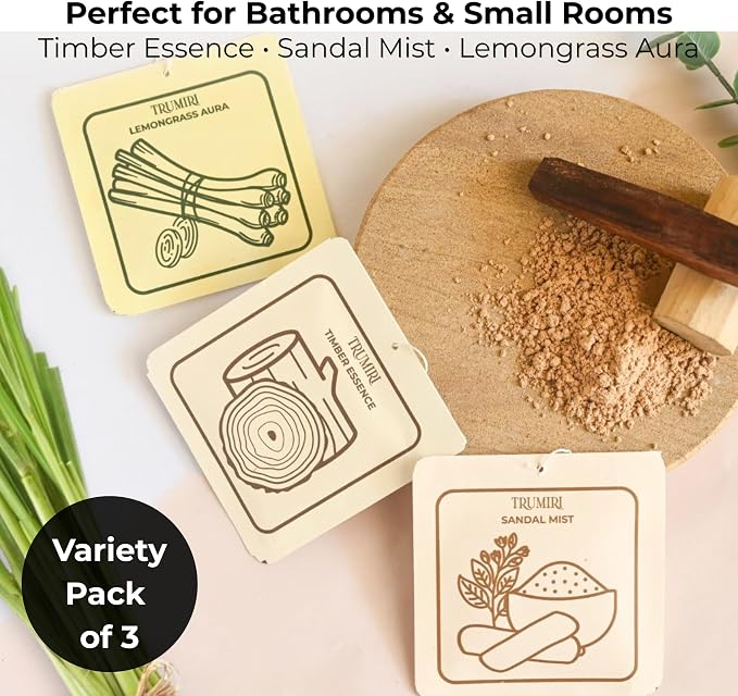 Room Deodorizer Gel Odor Eliminator For Home - Variety Pack Of 3 - Timber Essence|Sandal Mist|Lemongrass Aura Bathroom Air Freshener Odor Absorber - Long Lasting Strong Scent For Kitchen Trash Closet