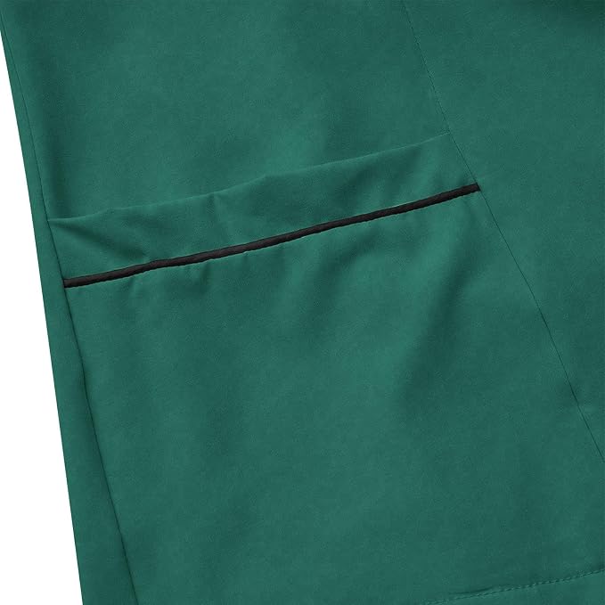 Housekeeping Uniforms for Women Hotel Cleaning Nurse Scrub Sets Stretch Wrap V-Neck Short Sleeve Top and Pants