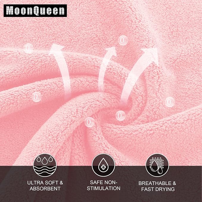 MOONQUEEN Ultra Soft Premium Washcloths Set - 12 x 12 inches - 24 Pack - Quick Drying - Highly Absorbent Coral Velvet Bathroom Wash Clothes - Use as Bath, Spa, Facial, Fingertip Towel (Pink)