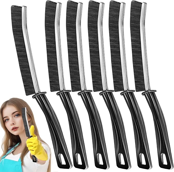 6Pcs Hard-bristled Crevice Cleaning Brush, Multifunctional Thin Gap Scrub Brush, Bathroom Cleaner Tools for Household Use, Kitchen, Window, Toilet, Grout, Faucets, Car