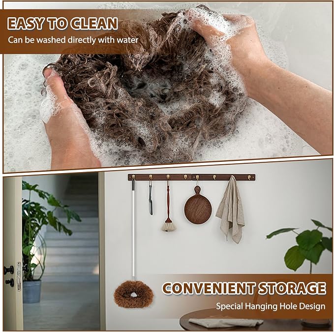 FONUNO Ceiling Fan Cleaner Duster High Ceiling Extended Fan Blade Cleaner | Reusable Microfiber Ceiling Fan Duster with Extension Handle from 13 to 50 Inch for Furniture Bookshelves Wall Door, Brown