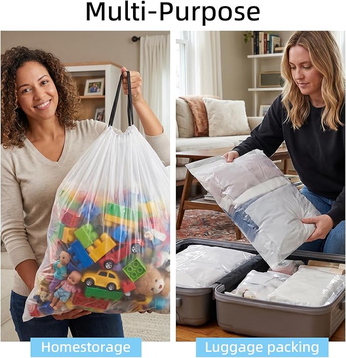 12 Gallon Drawstring Trash Bag,60 Counts Extra Strong Garbage Bags Fit Up to 8-12 Gallon Can,Thick Trash Can Liners for Kitchen & Household Use (12, Gallons)