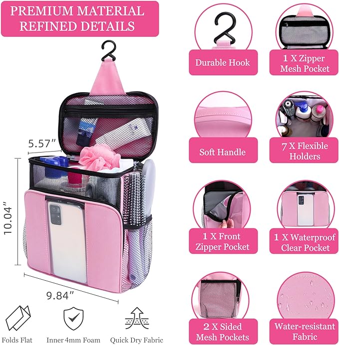 Dorm Room Essentials for College Students Girls Boys Guys, Shower Caddy | Travel Essentials Hanging Toiletry Bags for Traveling Women Men,Mesh Shower Caddies Portable for Camping,Gifts for Christmas