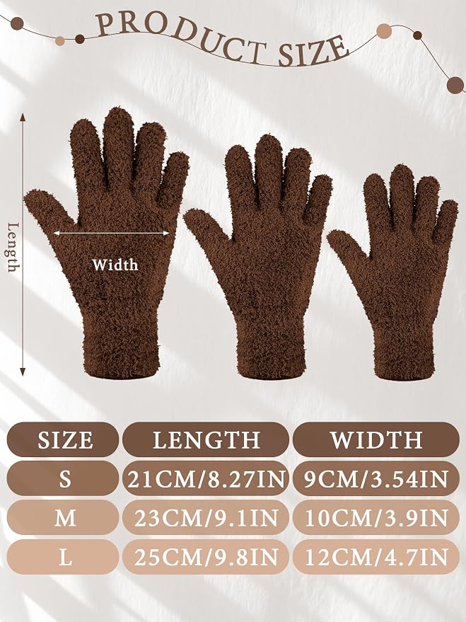 Patelai 3 Pairs Microfiber Dusting Gloves for Plants Leaf, Medium | Black, Brown, Dark Brown,Plant Cleaning Gloves, Reusable Washable Gloves,House Furniture Blinds Dusting
