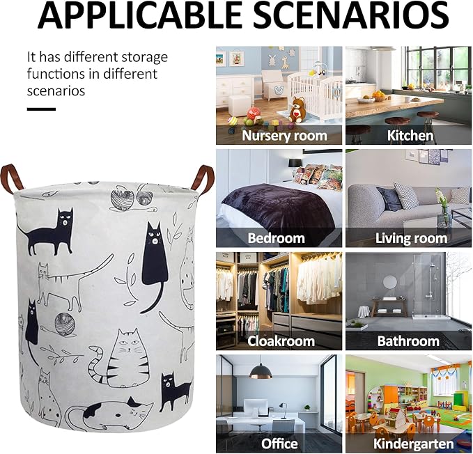 Collapsible Laundry Basket in Bedroom Waterproof Laundry Hamper in Bathroom Large Laundry Bag in College Dormitory Cloakroom Livingroom Nursery Organizer Toy Bin