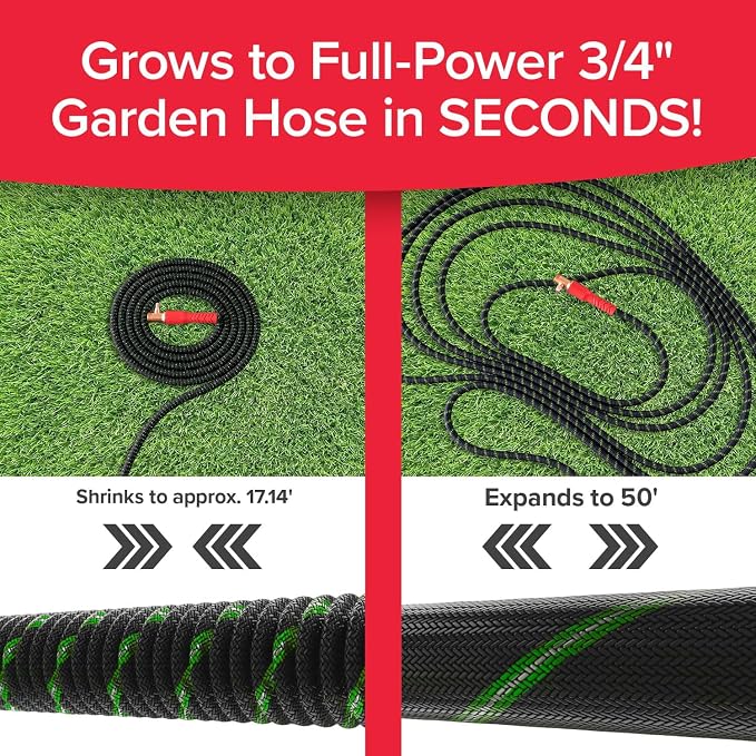 Pocket Hose Ballistic Double UV Edition 50 FT Expandable Garden Hose w/Pocket Pivot Swivel Connector, Anti-Burst Sleeve Reinforced w/Bulletproof Fiber, Lightweight, No-Kink, Compact, AS SEEN ON TV | 50 ft expandable hose with UV protection, anti-burst ...