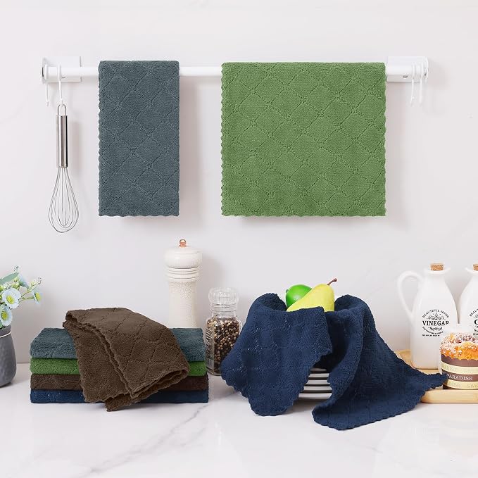 Homaxy Super Soft Absorbent 16 Pack Coral Velvet Dish Cloths, 10" x 20" | Fast Drying, Nonstick Oil, No Lint, Multi-Purpose, Microfiber Cleaning Cloth, Machine wash