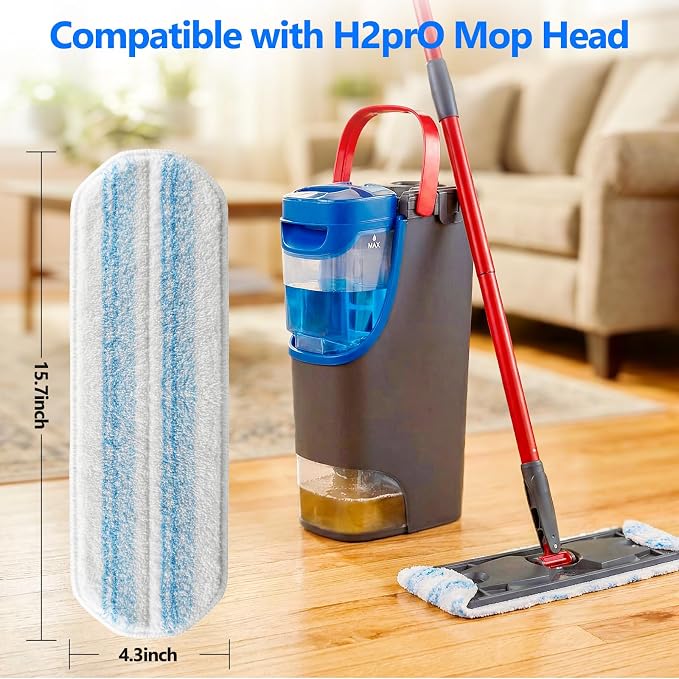 20 Pack Mop Replacement Pads for O Cedar H2pro Flat Mops,Mop Pads for O-Cedar Mop Refills,Washable and Reusable Microfiber Mops Pad Compatible with Ocedar Flat Head
