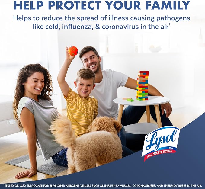 Lysol Air Sanitizer Spray with Bacterial Odor Eliminator for Home & Office, Sanitizing Air Spray, Air Freshener Alternative, White Linen Scent, 10 oz (Pack of 6)