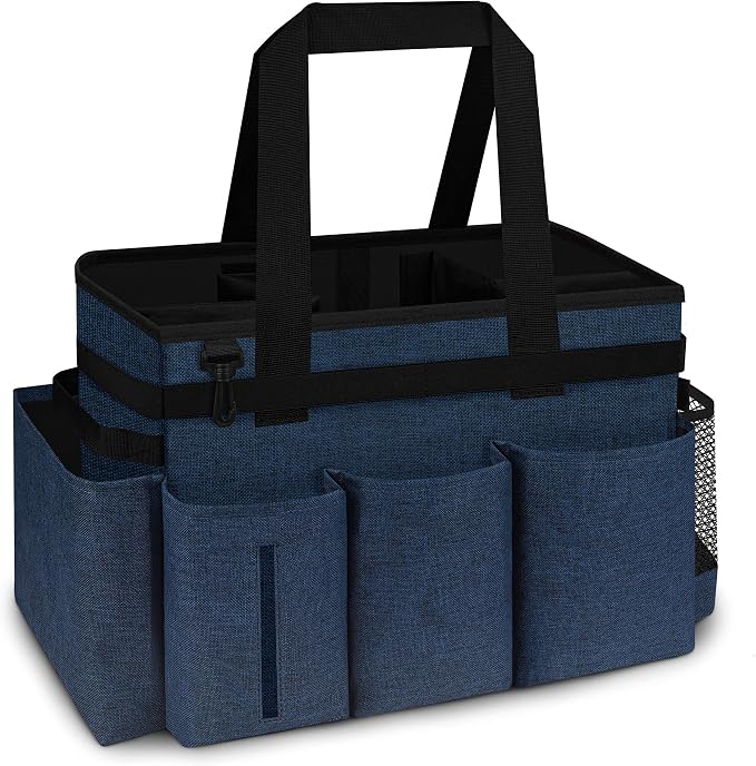 Joe & JoseRin Hot Tub Chemical Storage Bag, Pool Cleaning Caddy Tool Organizers Bag, Essential Spa Accessories with Pockets Handle, Heavy Duty Multifunctional Storage Garden Carry Tote Bag