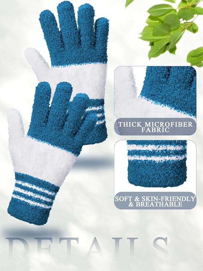 Patelai 3 Pairs Microfiber Dusting Gloves for Plants Leaf, Medium | Black, Dark Blue, Gray,Plant Cleaning Gloves, Reusable Washable Gloves,House Furniture Blinds Dusting
