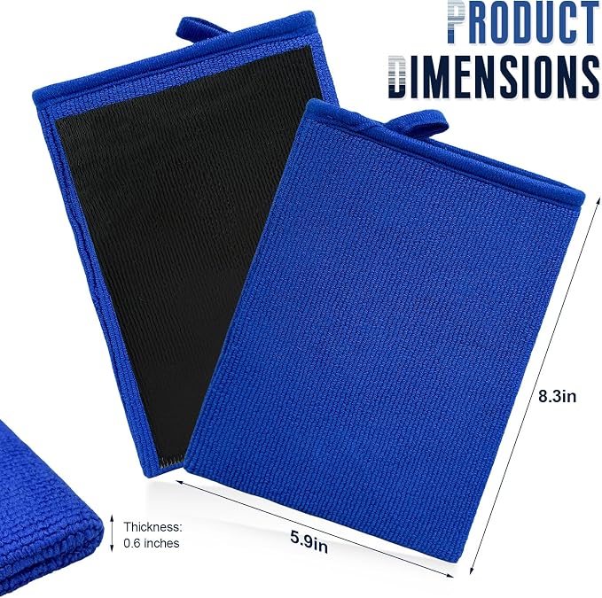 2 PCS Car Clay Mitt, Anti-Scratch Microfiber Auto Detailing and Polishing Clay Towel, Reusable Cleaning Clays Bar Glove for Cars SUVs Motorcycles, Car Accessories (Blue)