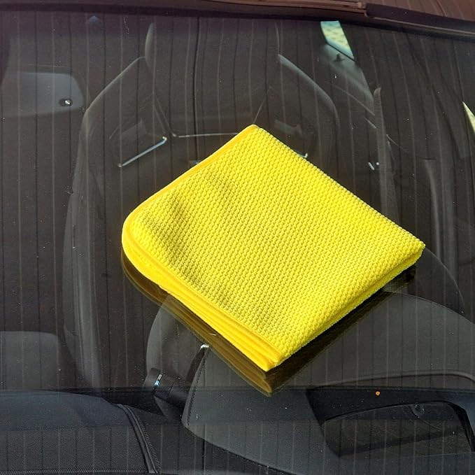 Vitria Glass Cleaning Towel 16"x16" - Window Cleaning Cloth - German Engineered Microfiber Glass Cloth