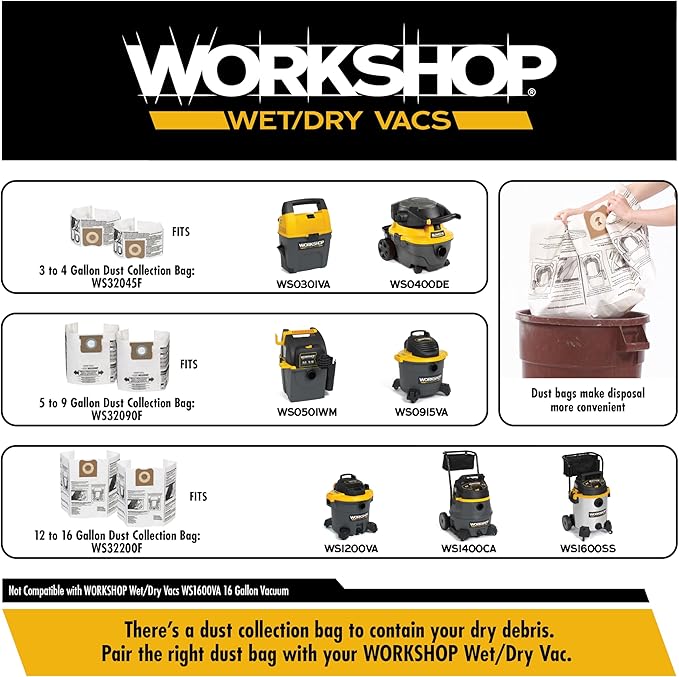WORKSHOP Wet/Dry Vacs WS17814A 1-7/8-in. Floor Brush Vacuum Attachment