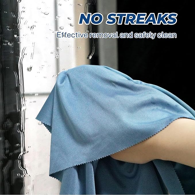 Microfiber Cleaning Cloths Glass Cleaner: 8 Packs 18X18 Window Cleaner Kit Wine Glasses Polishing Cloth Lint Free Washable Reusable Quickly Clean Mirro Screen Stainless Steel Windshield (01 Gray)