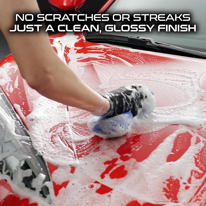 Formula 1 Super Car Wash Sponge, Two-Sided Microfiber with Mesh Scrubber | Scratch-Free Cleaning, Excellent Suds Retention, Ergonomic Grip, Durable & Long-Lasting Design