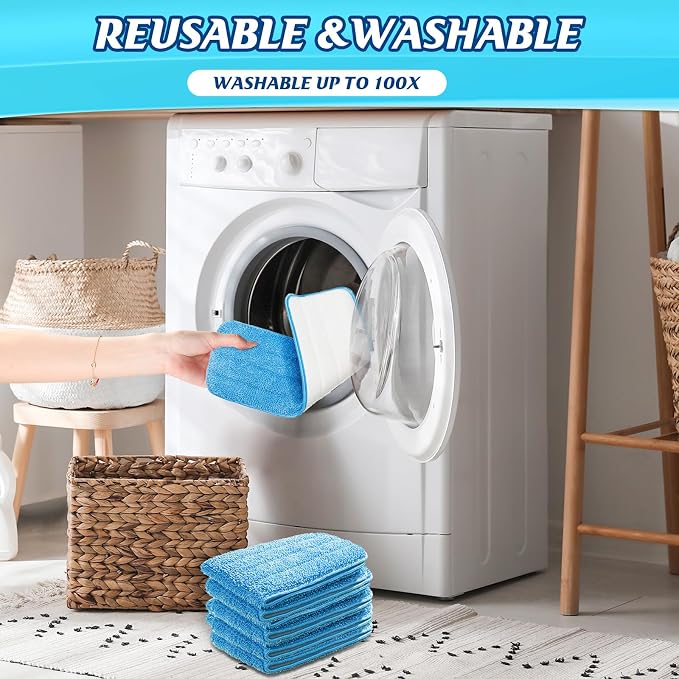 80 Pack Microfiber Mop Pads Machine Washable Flat Mop Head Replace | Reusable for Hardwood Floors and Hard Surfaces, Deep Scrubbing Design, Household Cleaning Replacement, Flat Head Compatible