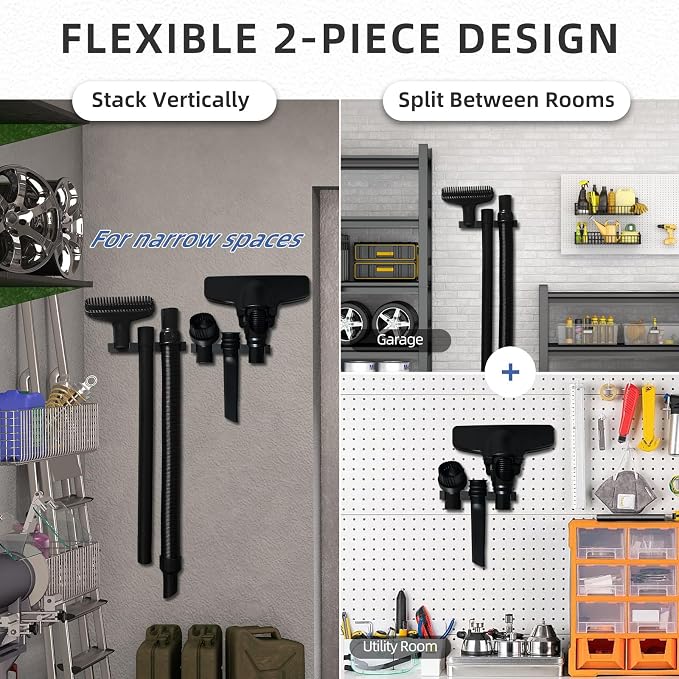 Wall Mount Bracket for DEWALT Vacuum (DCV501HB) Accessories, Storage Organizer Holder, Securely Holds 6 Attachments, Space Saving Tool Rack for Garage and Workshop