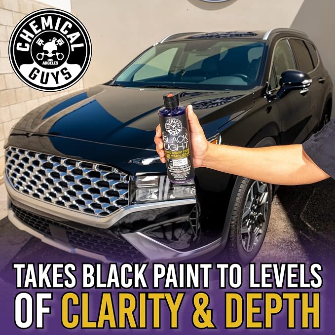 Chemical Guys, Black Light Foaming Car Wash Soap, Black Cherry Scent, 16 oz | For Black and dark color paint, adds deep wet shine to surface, works with foam cannons, foam guns, black cherry scent