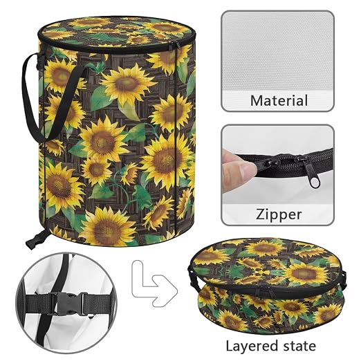 Gothic Sun Moon 24 Gallon Camping Trash Can Collapsible Outdoor Garbage Can Compact Easy to Store Recycling Bin for Camping RV Travel Waterproof Storage Bags for Clothes