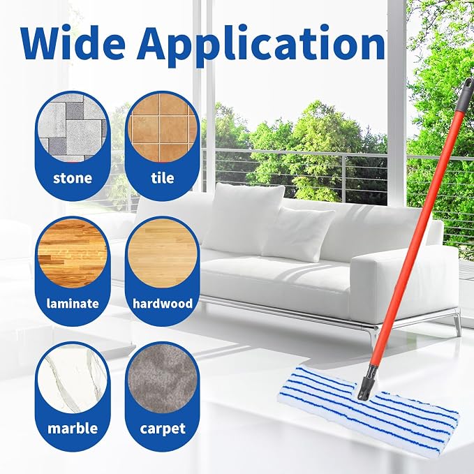 4 Pack Microfiber Mop Pads for O Cedar Mop Replace Head, Reusable Mop Cover | Dry/Wet Use, Washable Flip Mop Refills Compatible with O-Cedar Hardwood Floor 'N More