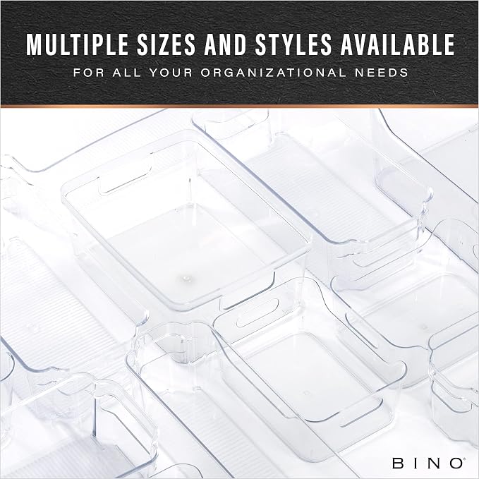 BINO | Plastic Organizer Bins, Small - 8 Pack | The SOHO Collection | Multi-Use Plastic Bin | Pantry & Freezer Organizer Bin | Storage Containers | Bins for Home & Kitchen Org