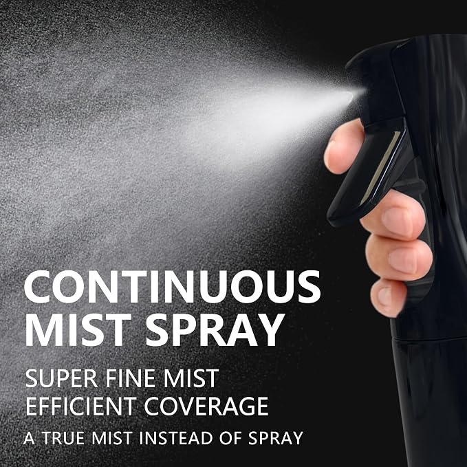 Spray Bottle for Hair Continuous Ultra Fine Mist (200ml) 360° Multi Spray Bottle for Plants, Cleaning, Skin Care Leakproof & Durable 2 Pack