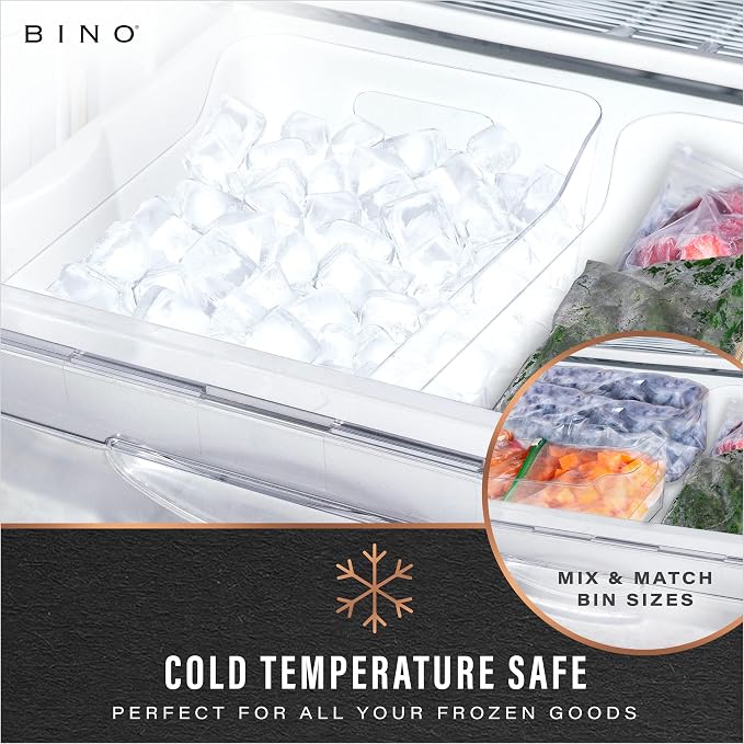 BINO | Plastic Organizer Bins, Small - 8 Pack | The SOHO Collection | Multi-Use Plastic Bin | Pantry & Freezer Organizer Bin | Storage Containers | Bins for Home & Kitchen Org