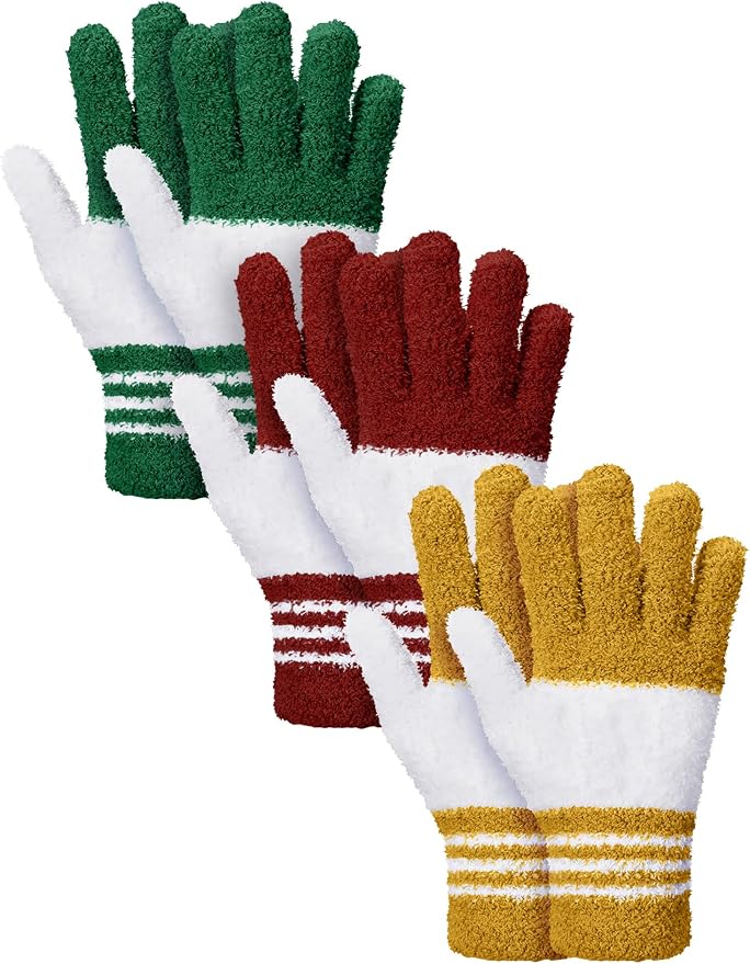 Patelai 3 Pairs Microfiber Dusting Gloves for Plants Leaf, Small | Dark Blue, Gray, Khaki, White,Plant Cleaning Gloves, Reusable Washable Gloves,House Furniture Blinds Dusting