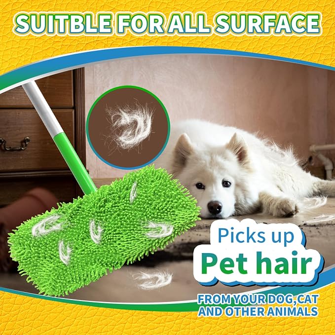 6 Pack Reusable Microfiber Mop Pads Compatible with Swiffer Sweeper | Washable replacement pads for wet & dry cleaning on hardwood, tile, laminate and vinyl floors.