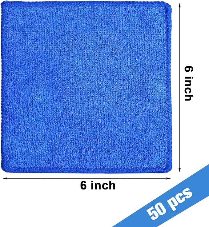 50 Pcs Dry Erase Cloth,6 X 6 Inch,Blue | Cleaning Rags Reasonable Whiteboard Cloth Kitchen Towels Microfiber Towels Cars Wash