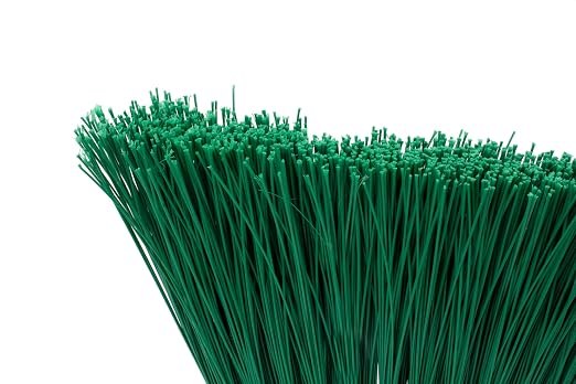 SPARTA Plastic Broom Head, Angled, Un-Flagged for Large Debris Indoor, Outdoor, Home, Restaurant, Lobby, Office, 12 Inches, Green