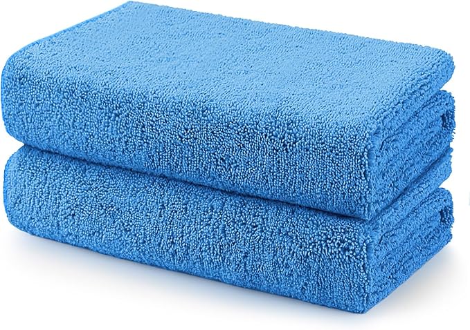 HOMEXCEL Professional Large Microfiber Car Drying Towels 2 Pack, 31" x 24" | Highly Absorbent, Lint Free, Scratch Free, Fast Drying, Absorbent Microfiber Towel for Cars SUVs RVs Trucks Boats, Blue