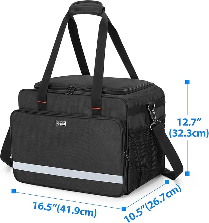 samdew Large Detailing Bag for Auto Detailing Supplies Storage, Bag Only | Cleaning Caddy for Car Care & Vehicle Wash Tools, for Detailing Bottles, Towel, Buffer & More, for on Road Trip or Car Show