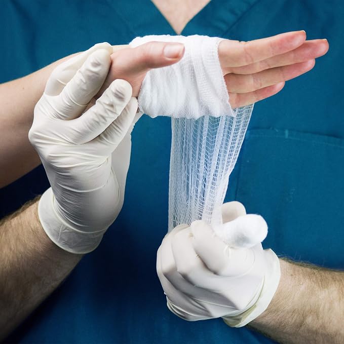 AMMEX White Latex Disposable Exam-Grade Gloves, 4 Mil, Powder-Free, Food-Safe, Lightly-Textured, Non-Sterile
