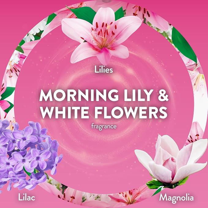 Air Wick Plug-In Scented Oil Refills, 4 Count, Morning Lily & White Flowers, Air Freshener, Essential Oils