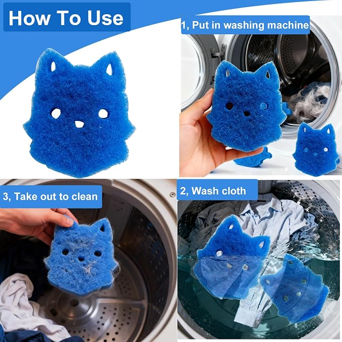 Pet Hair Remover for Laundry, 6PCS Reusable Dog & Cat Hair Remover Tool | laundry pet hair catcher,Removes Pet Fur, Hair, Lint, Dander From Clothes &Washing Machine.