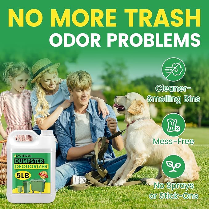 5LB Garbage Can Deodorizer & Liquid Waste Absorber | Absorbs moisture from wet waste and helps control odors in outdoor bins, trash cans, dumpsters, and waste containers.