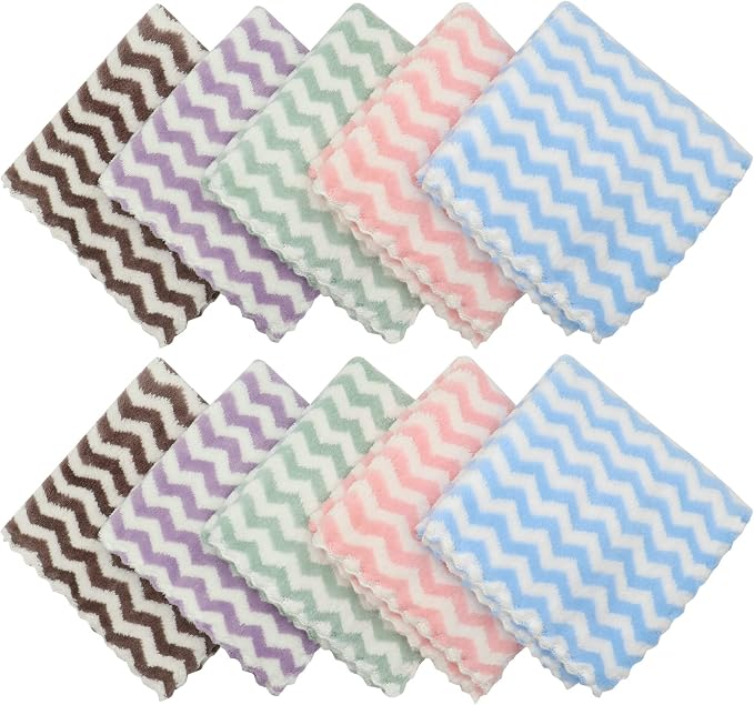 Microfiber Cleaning Cloth, 10 Pack Microfiber Rags,12”x12”,Mix Color | Lint Free Dish Cleaning Cloths, Fast Drying Dish Rags For Cleaning, Absorbent Soft Washcloths