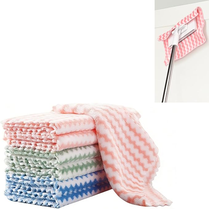 20 Count Replacement Cloths for Snap Grip Mini Mop, Wet and Dry Cleaning Pads for Cabinet, Wall, Window and Floor Cleaning, Reusable Washable Microfiber Refill, 8" x 6"