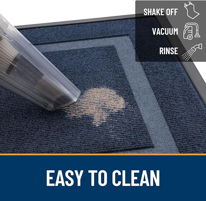 OLANLY Front Door Mat Outside 59x40, All-Season Heavy-Duty Rubber Doormat | Blue, Absorbent, Stain and Fade Resistant, Waterproof Non-Slip Backing, Low-Profile Indoor Outdoor Floor Mat for Entryway