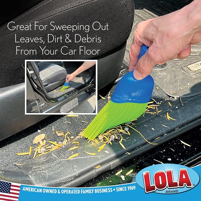 LOLA Whisk Broom, Hand Brush, Durable Bristles, Whisks Away Dirt & Debris, Compact, Hang Hole for Easy Storage, Indoor/Outdoor, 1 Pack