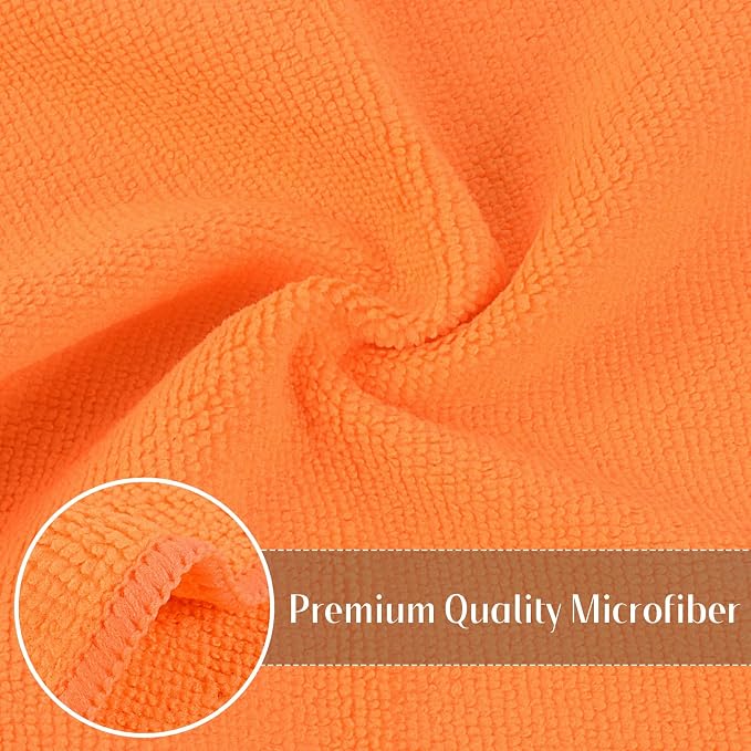 Microfiber Rag Cleaning Cloth Kitchen Dish Cloths 12x12inch 12 Pack | Absorbent, Quick Dry, Streak Free, Dish Rags, Glass Cloths