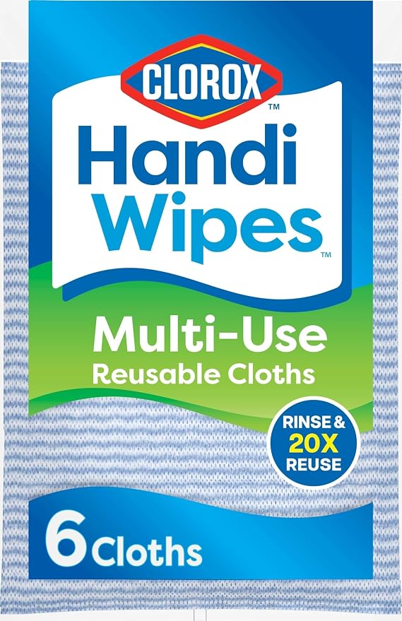 Clorox Handi Wipes Multi Use Reusable Cloths, 6 Count (Package May Vary)