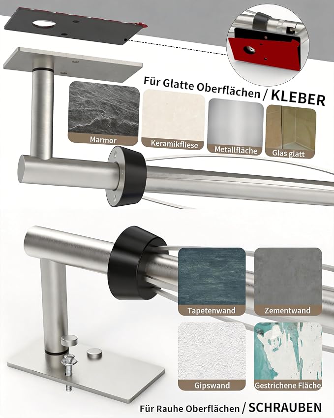 Paper Towel Holder Under Cabinet with Damping Single Hand Operable | 304 Stainless Steel Brushed Nickel Post Pivoting Design Wall Mounted & Self Adhesive, No Drilling Kitchen, Square Base