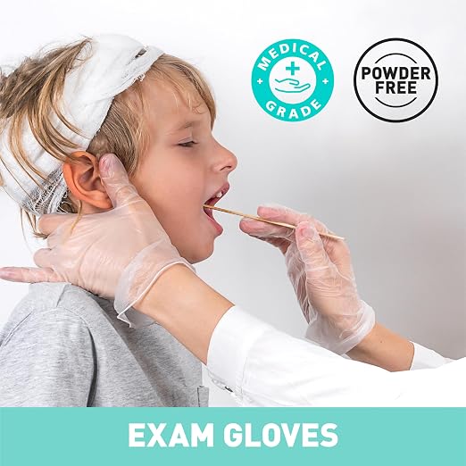 OKIAAS Clear Vinyl Disposable Gloves, Latex-Free, Powder-Free | Food Safe, 100 Count Disposable Gloves for Food Prep, Cooking, Cleaning, Hair Dye, Kitchen